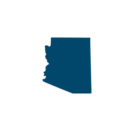 Dark blue silhouette of Arizona