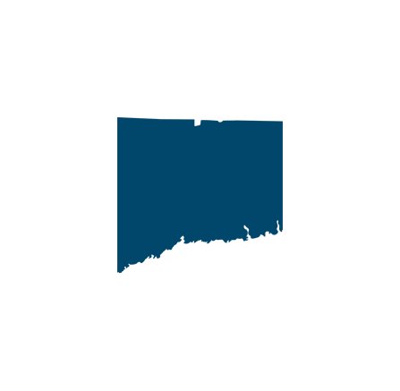Dark blue silhouette of Connecticut