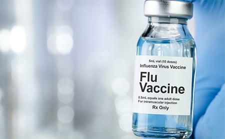 Flu vaccine ampoule