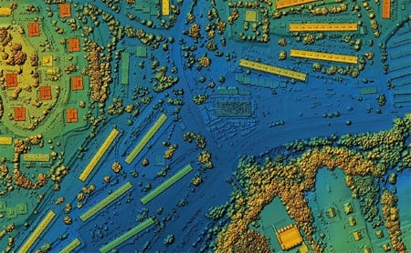  Map of a waterway created using a GIS mapping tool