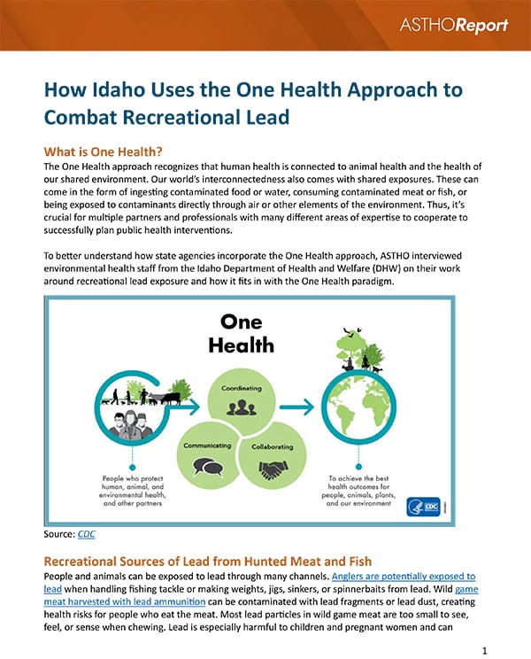 Cover page of  How Idaho Uses the One Health Approach to Combat Recreational Lead