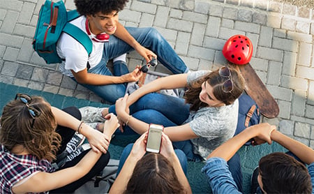 A group of teenagers socializing